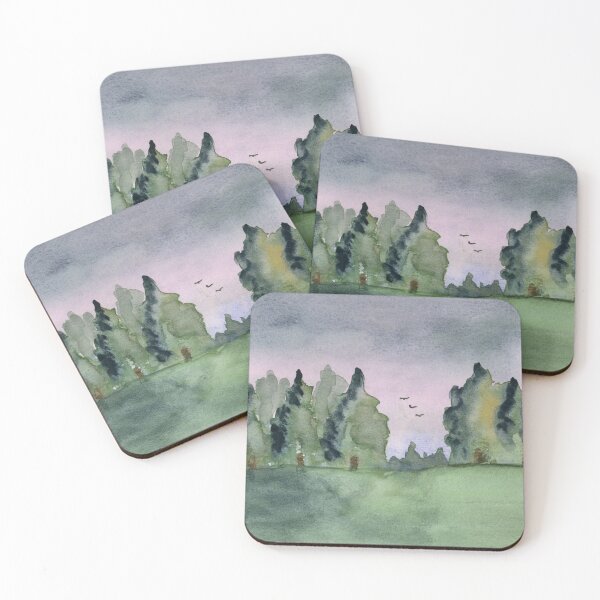 Item preview, Pine Tress Watercolor Painting  designed and sold by Eugenia Alvarez.