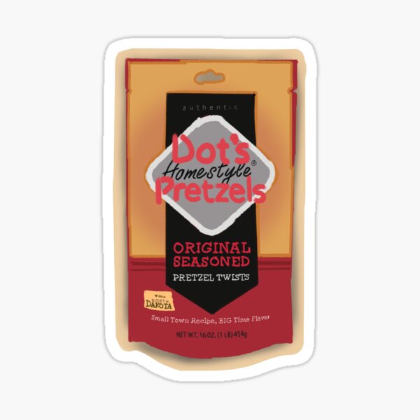 Dot's Homestyle Pretzels Drawn Design Sticker