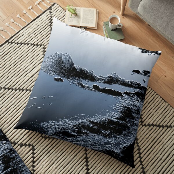 Beach In Blue Floor Pillow