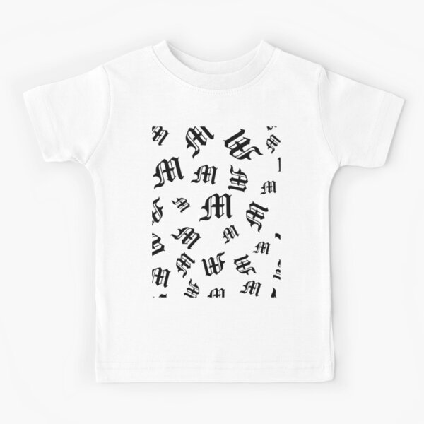 M – Old English Initial Black Letter M Kids T-Shirt for Sale by Typeglyphs