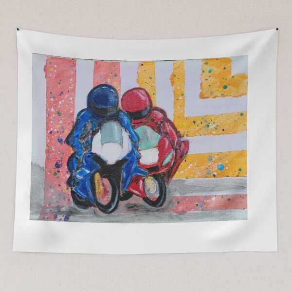 Item preview, Motorcycle racers red and blue designed and sold by Treihova.