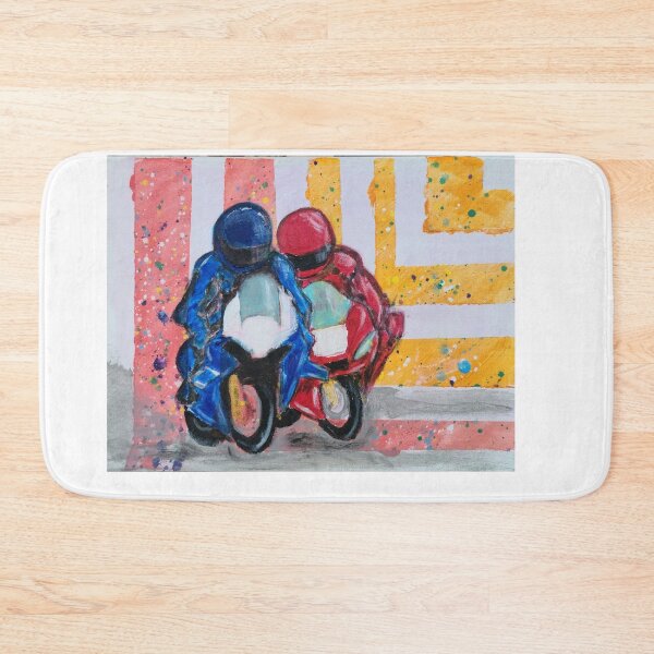 Item preview, Motorcycle racers red and blue designed and sold by Treihova.