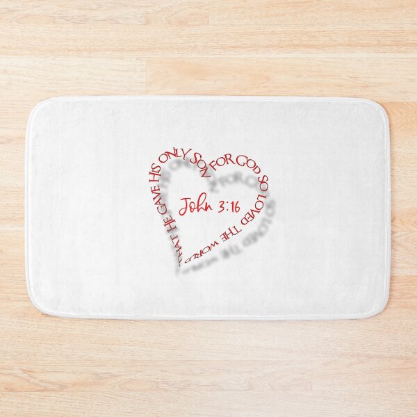 Item preview, John 3:16 Heart Verse (Red) designed and sold by PawsitiveMum.