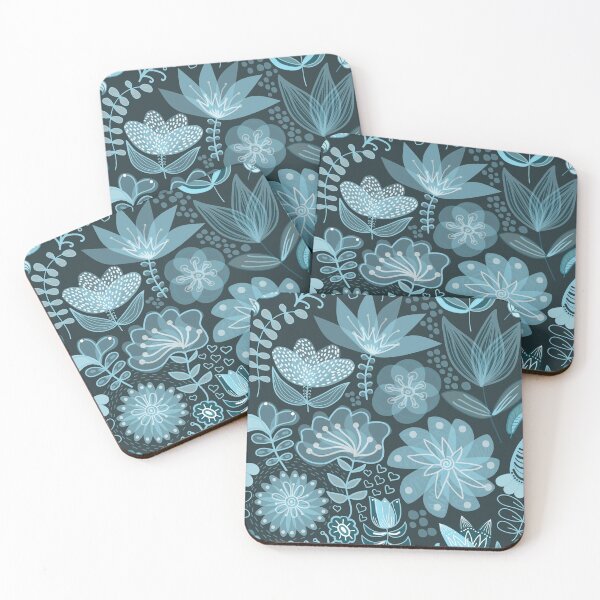 Item preview, Beatuful Blue Retro Floral designed and sold by pugmom4.