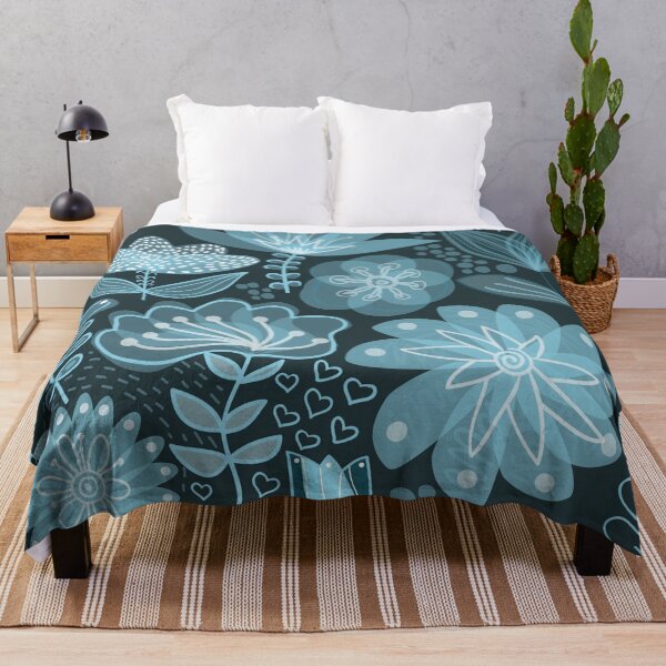 Item preview, Beatuful Blue Retro Floral designed and sold by pugmom4.