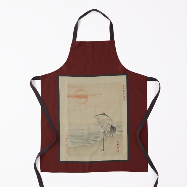 Item preview, Japanese Print (Late 19th Century) Sleeping Heron On Beach With Hanging Moon designed and sold by UnleyDesign.