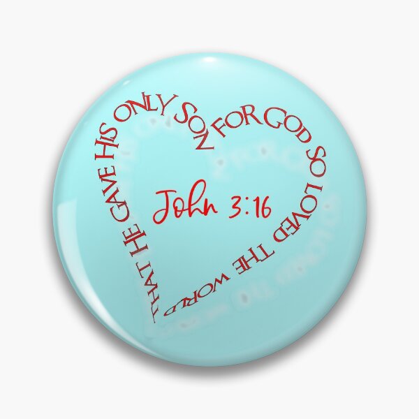 Item preview, John 3:16 Heart Verse (Red on Aqua) designed and sold by PawsitiveMum.