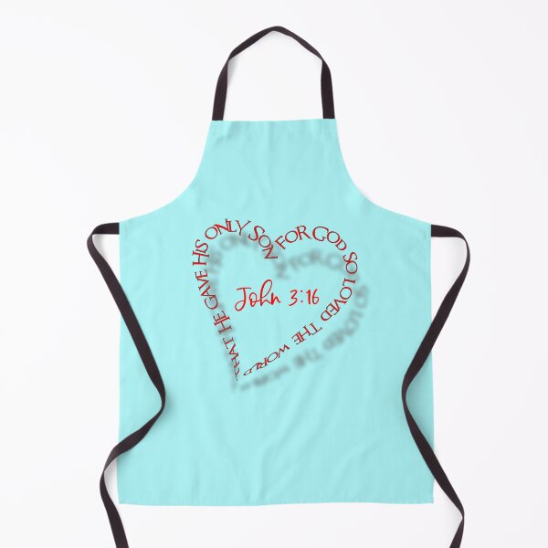 Item preview, John 3:16 Heart Verse (Red on Aqua) designed and sold by PawsitiveMum.