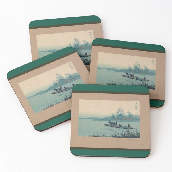 Item preview, 1850's Japanese Woodcut Print- Ferrying a horse across the river designed and sold by UnleyDesign.