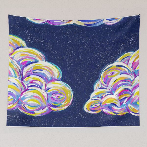 Item preview, Clouds with Eyes Acrylic Abstract Trippy Painting designed and sold by Grace Behler.