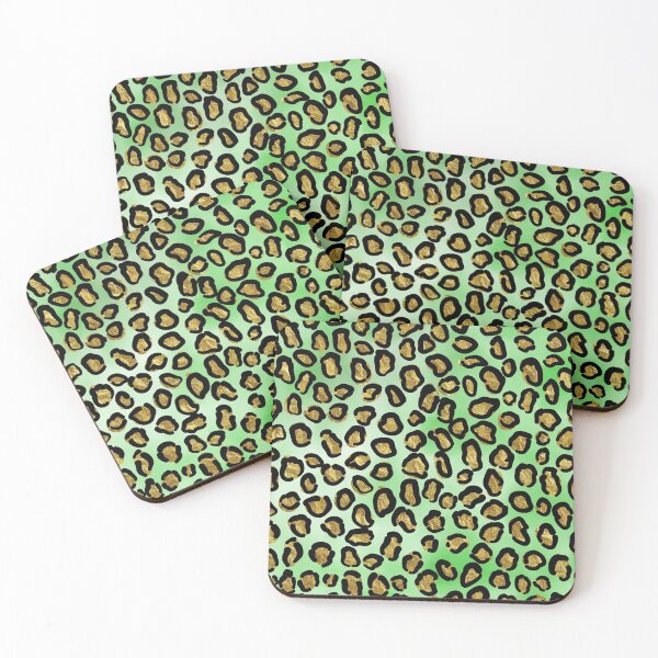 Item preview, Green and Gold Glitter Leopard Print designed and sold by pugmom4.