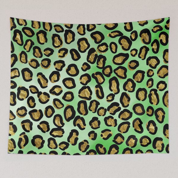Item preview, Green and Gold Glitter Leopard Print designed and sold by pugmom4.