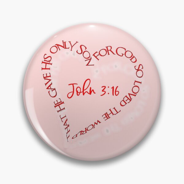 Item preview, John 3:16 Heart Verse (Red on Pink) designed and sold by PawsitiveMum.
