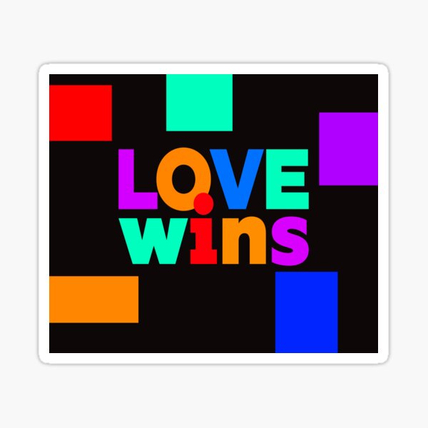 Love Wins - Bold Colourful Type Sticker