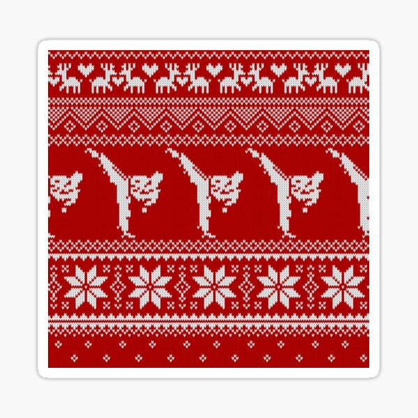 Karate Ugly Christmas Sweater Sticker