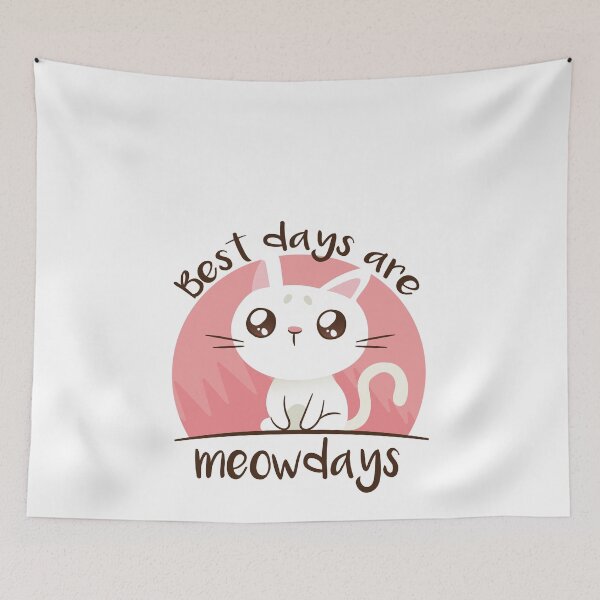 Item preview, Cute Cat Cartoon - Best days are meowdays designed and sold by Ransyn Art.