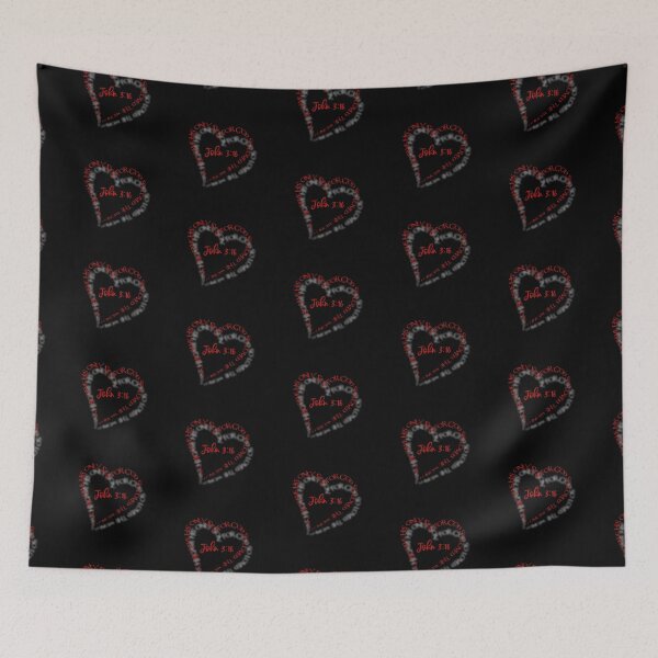 Item preview, John 3:16 Heart Verse (Red on Black) designed and sold by PawsitiveMum.