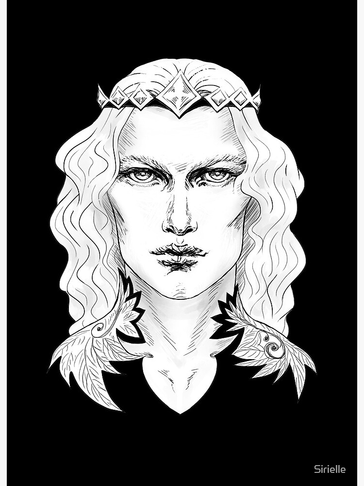 Thumbnail 2 of 2, Art Board Print, Fairy King in Black designed and sold by Sirielle.