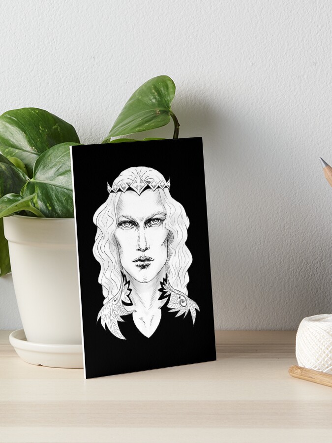 Thumbnail 1 of 2, Art Board Print, Fairy King in Black designed and sold by Sirielle.