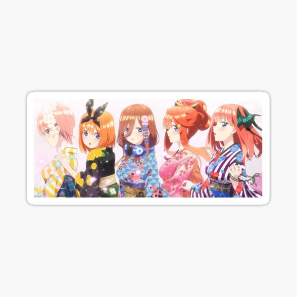 Quintessential Quintuplets in Kimonos Sticker