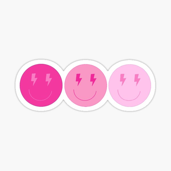 Lightning pink smiley 3 Sticker