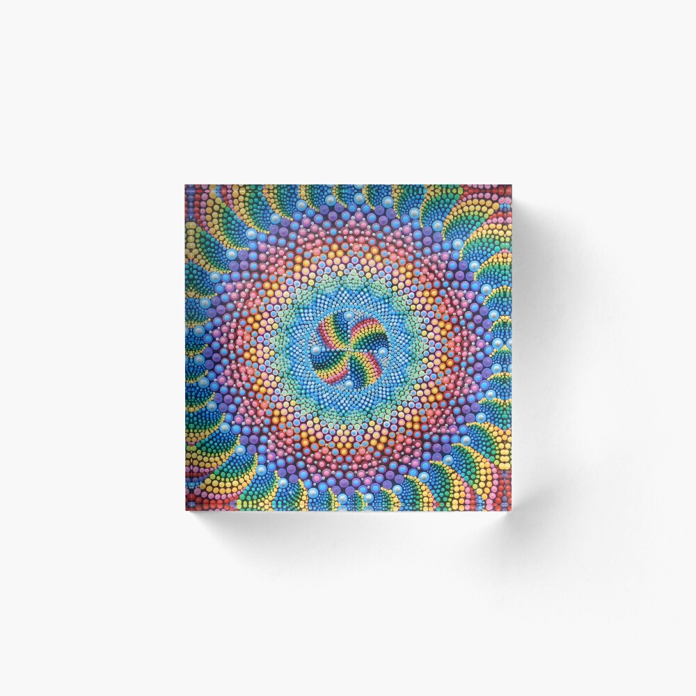 Bloom Mandala - 4x4 - Original shops Mini Acrylic Painting - Geometric Metallic Art