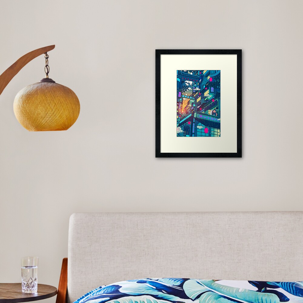 Rain Village Framed Art Print