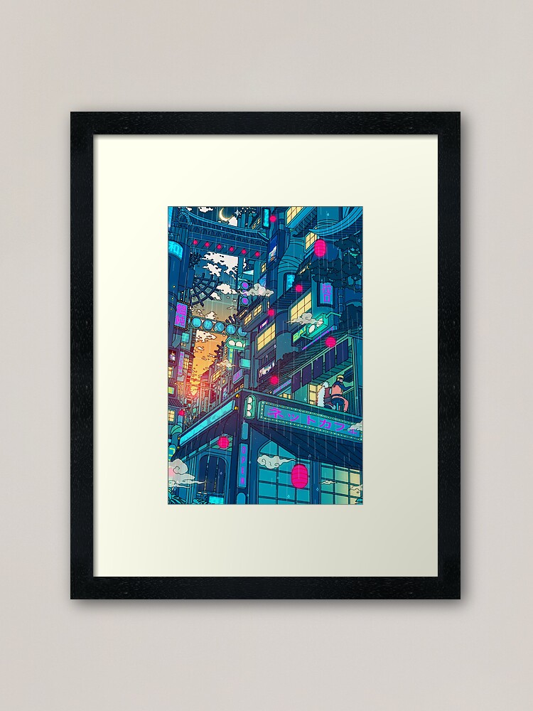 Alternate view of Rain Village Framed Art Print