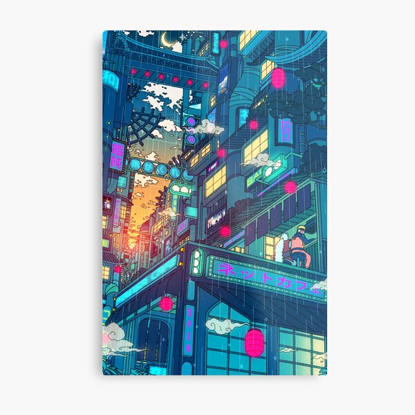 Rain Village Metal Print