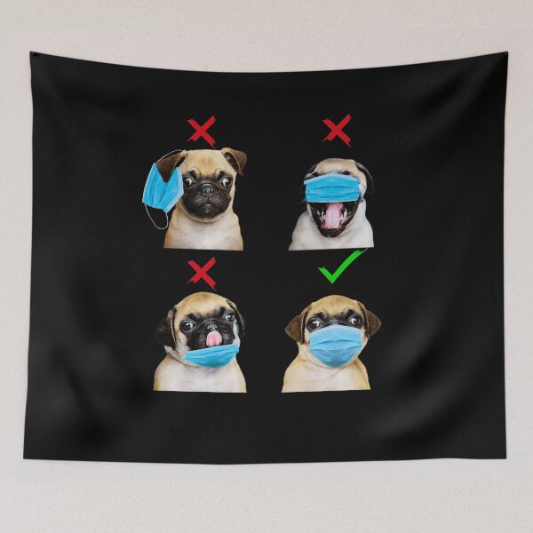 Item preview, Funny Pug Wear Right Distance Social designed and sold by BaseStore.