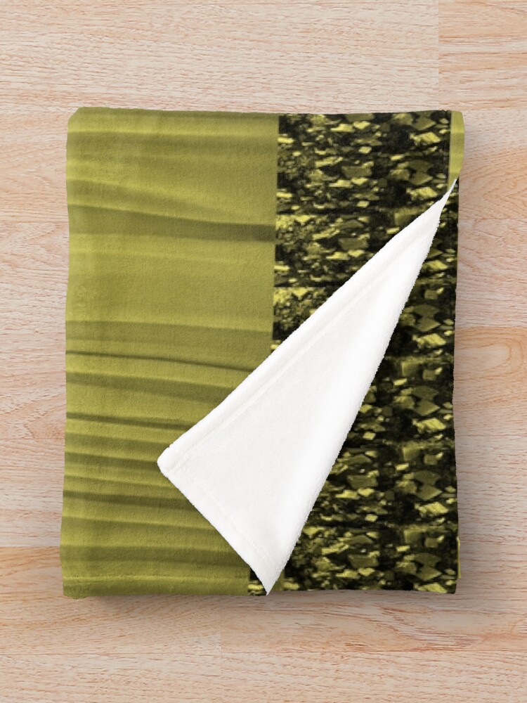 Alternate view of Gold, Green, black abstract print Throw Blanket