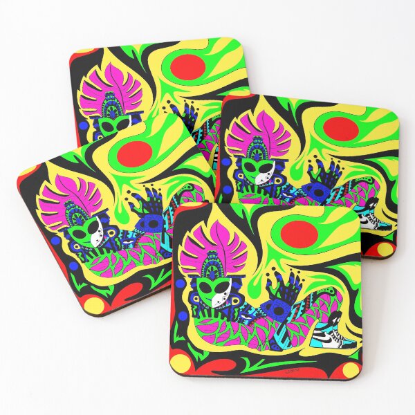 Item preview, floral air shoes in mayan chak mool dude ecopop designed and sold by jorgelebeau.