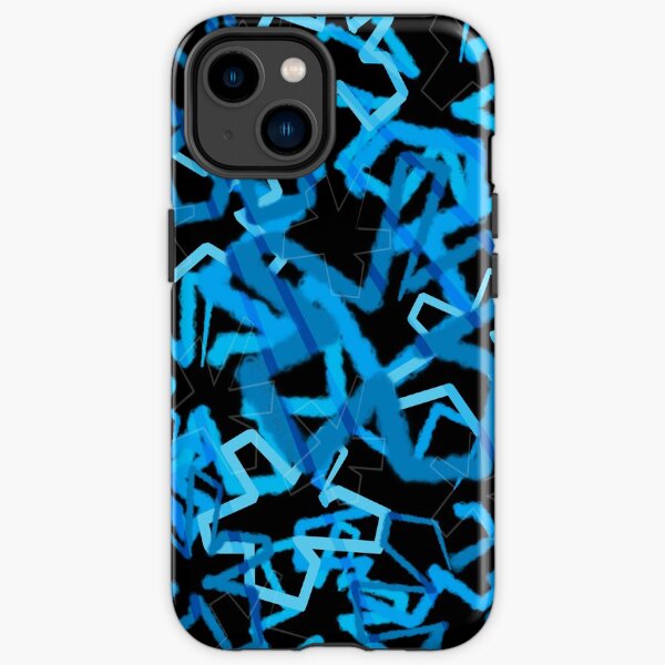 Funky Blue Graffiti Flowers iPhone Tough Case