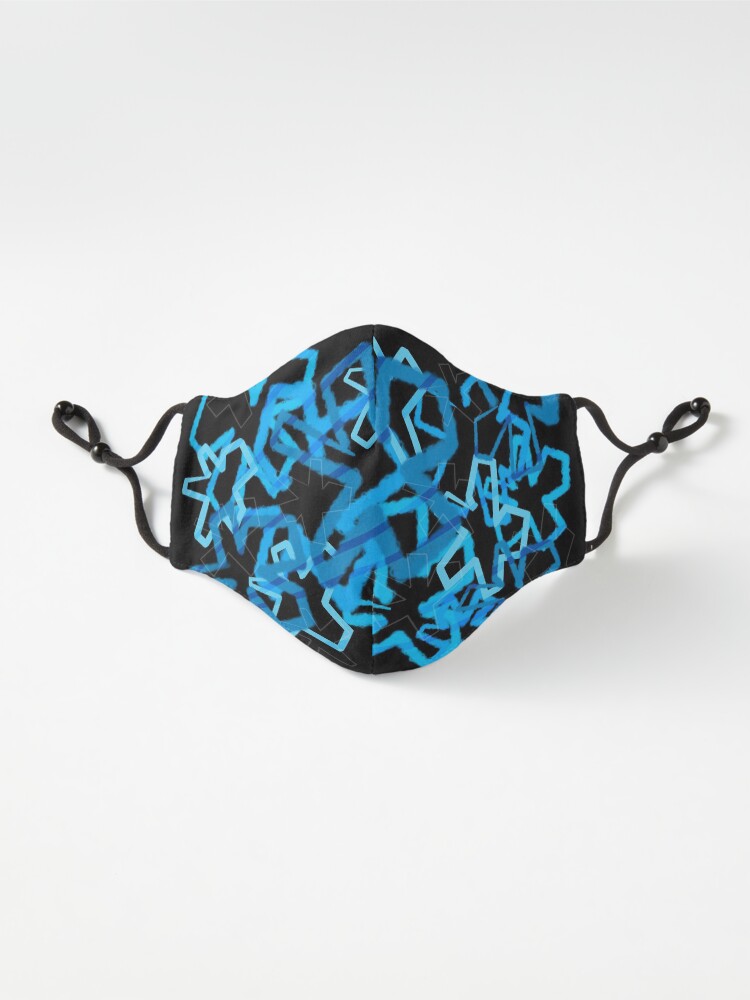Alternate view of Funky Blue Graffiti Flowers Mask