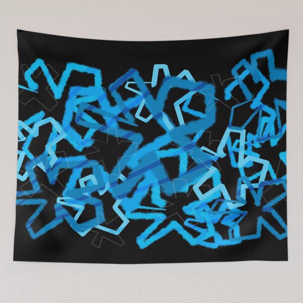 Item preview, Funky Blue Graffiti Flowers designed and sold by that5280lady.