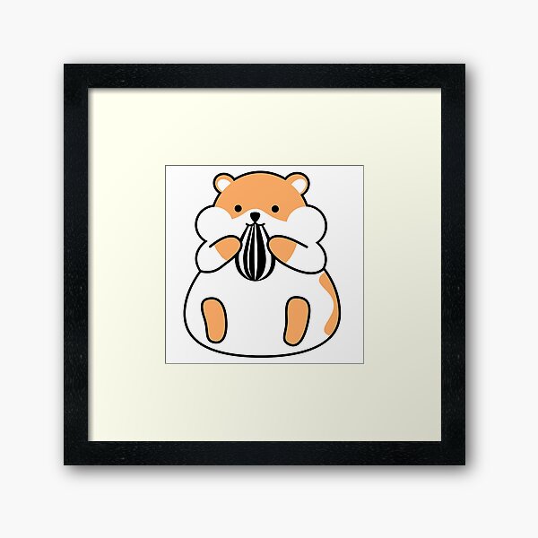 Hungry Sunflower Seed Hamster Framed Art Print
