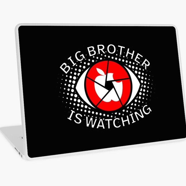 BIG BROTHER APPLE IS WATCHING (dts-Black) Laptop Skin