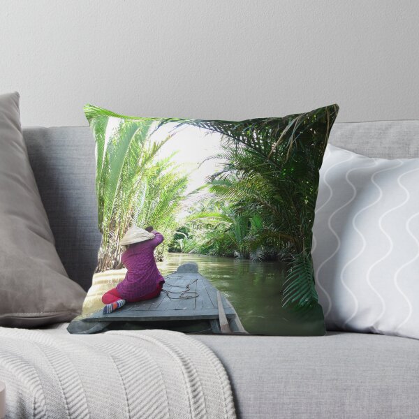 Vietnam Back Canals Throw Pillow
