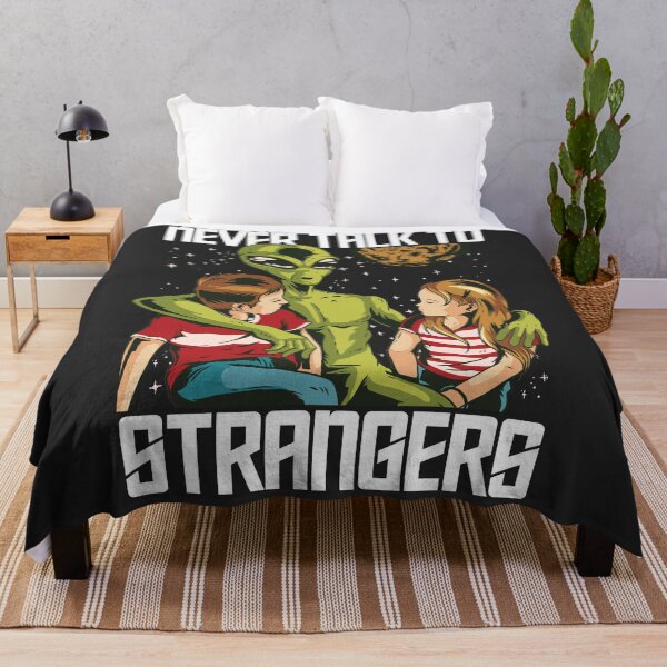Item preview, Never Talk to Strangers | Funny Alien with Kids designed and sold by SLAG-Creative.
