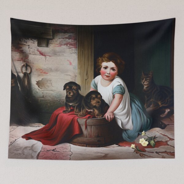 Item preview, Little girl and puppies designed and sold by billduncan.