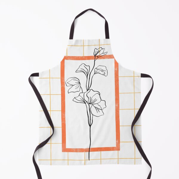 Item preview, Sweetest Pea—minimalist flower line art (orange grid) designed and sold by HeyHil.
