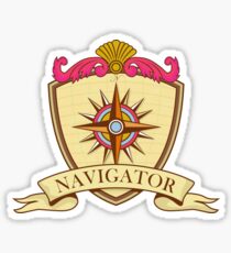 Compass Navigator Coat of Arms Crest Retro Sticker