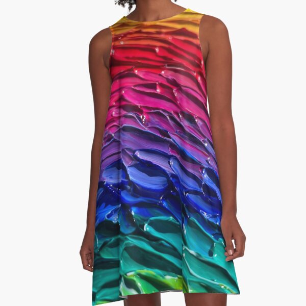Waves of Color A-Line Dress