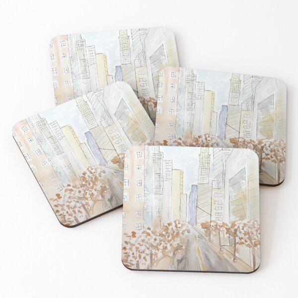 Item preview, New York Watercolor Street Scene designed and sold by heatherandmoss.