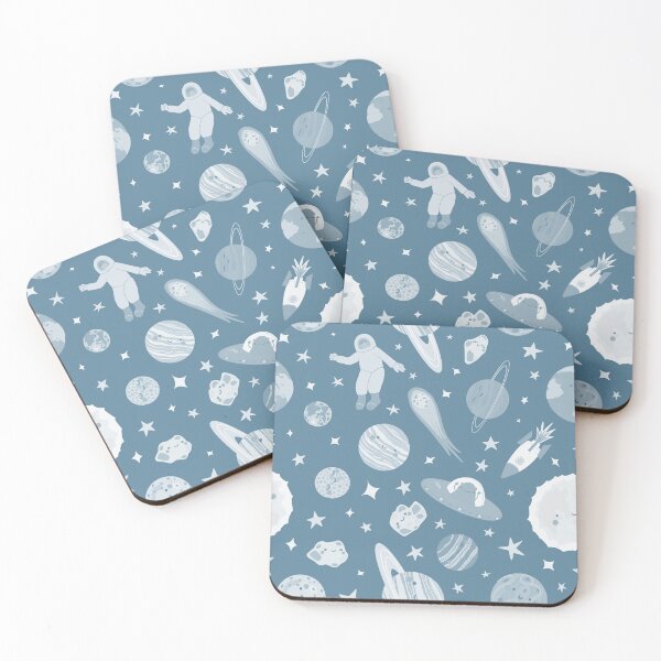 Item preview, Galaxy, stars and planets. Blue monochrome designed and sold by annetc-designs.