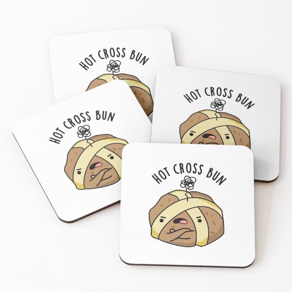 Item preview, Hot Cross Bun Funny Angry Bun Puns  designed and sold by punnybone.