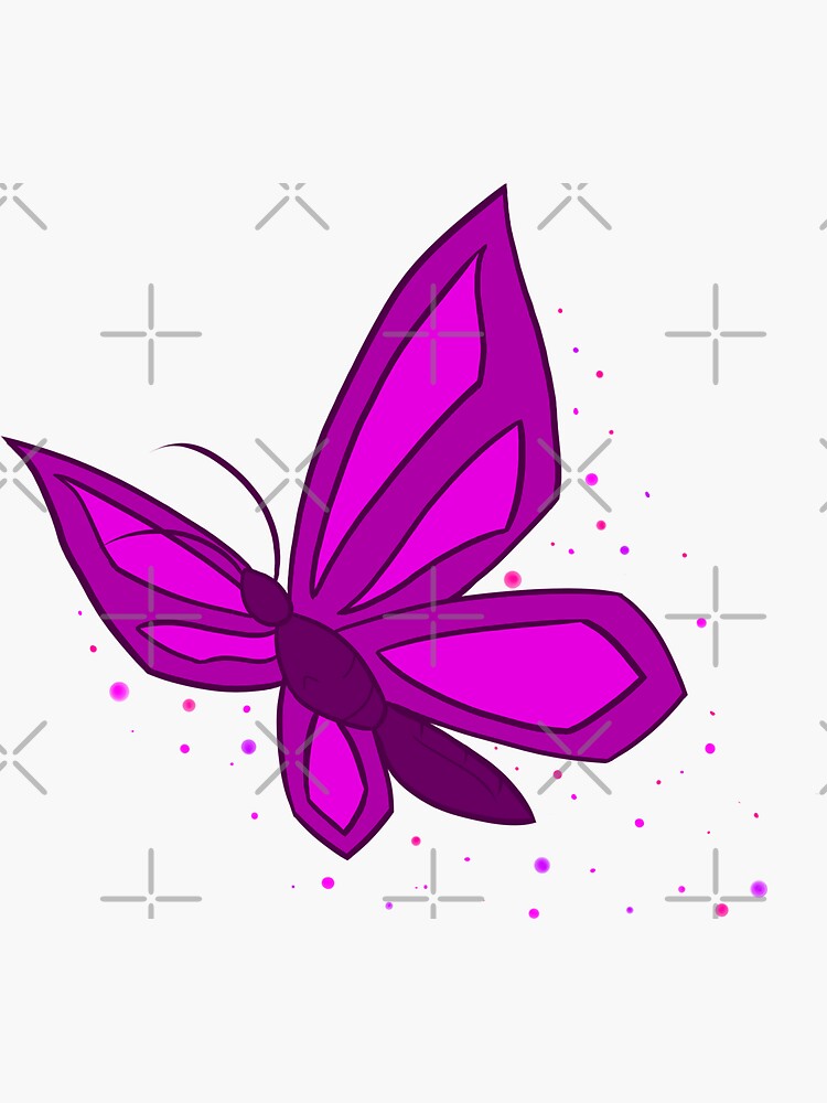 "Purple Butterfly Emoji Cute Kawaii Epilepsy Awareness" Sticker by DragarakDragon Redbubble
