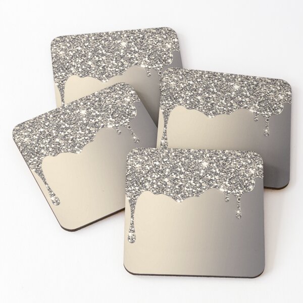 Item preview, Silver Grey Gradient Dripping Glitter  designed and sold by WOW TeesAndThings.