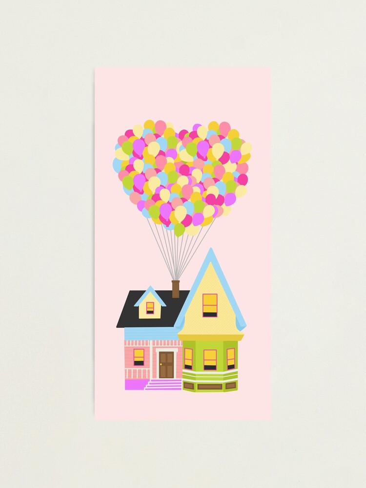 Thumbnail 1 of 3, Photographic Print, Up house with heart shaped balloons designed and sold by CamGrace.