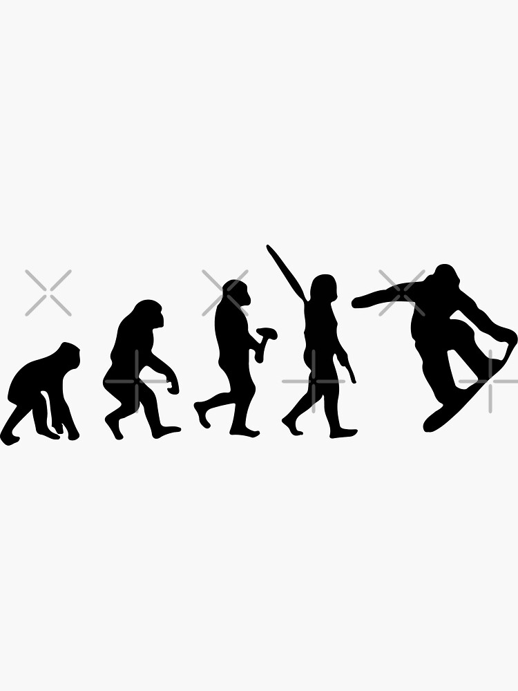 "Snowboard Evolution" Sticker for Sale by shaletrp Redbubble